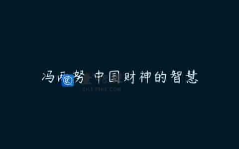 冯两努 中国财神的智慧