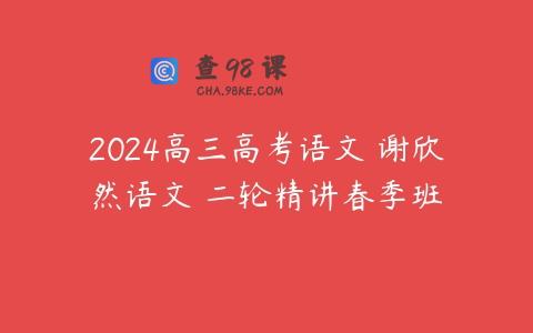2024高三高考语文 谢欣然语文 二轮精讲春季班