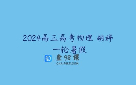 2024高三高考物理 胡婷 一轮暑假
