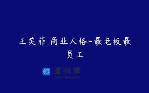 王笑菲 商业人格-最老板最员工