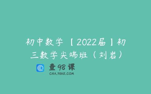 初中数学 【2022届】初三数学尖端班（刘岩）