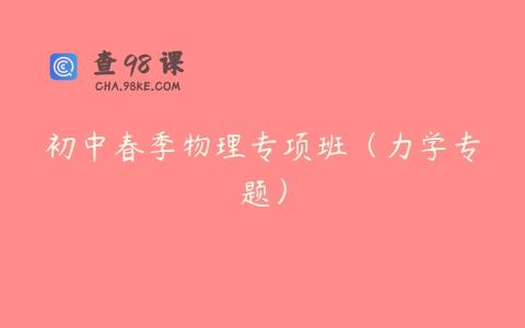 初中春季物理专项班（力学专题）