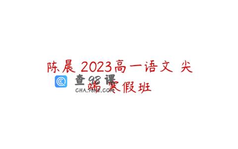 陈晨 2023高一语文 尖端 寒假班