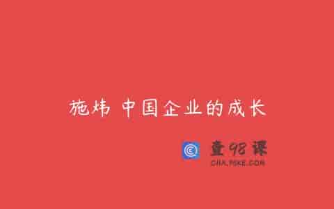 施炜 中国企业的成长