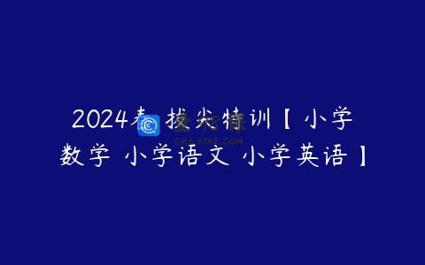 2024春 拔尖特训【小学数学 小学语文 小学英语】