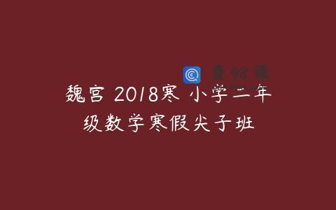 魏宫 2018寒 小学二年级数学寒假尖子班