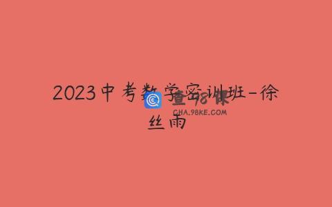2023中考数学密训班-徐丝雨