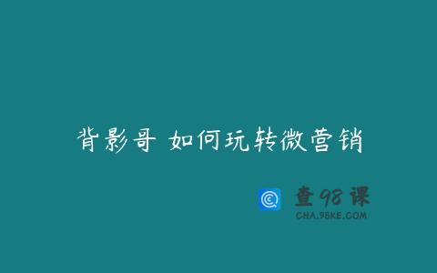 背影哥 如何玩转微营销