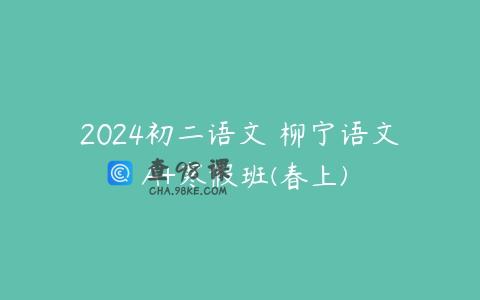 2024初二语文 柳宁语文 A+寒假班(春上)