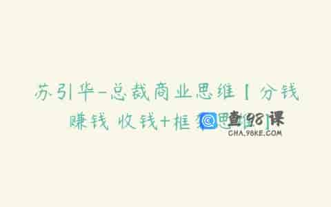 苏引华-总裁商业思维【分钱 赚钱 收钱+框架思维】