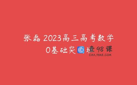 张磊 2023高三高考数学 0基础突围班