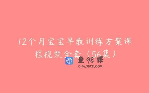 12个月宝宝早教训练方案课程视频全套（56集）