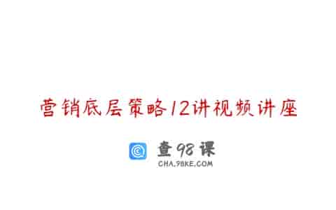 营销底层策略12讲视频讲座