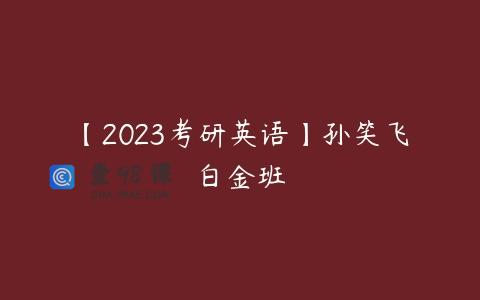 【2023考研英语】孙笑飞白金班