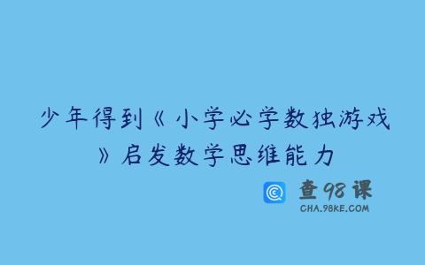 少年得到《小学必学数独游戏》启发数学思维能力