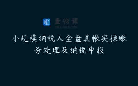 小规模纳税人全盘真帐实操账务处理及纳税申报