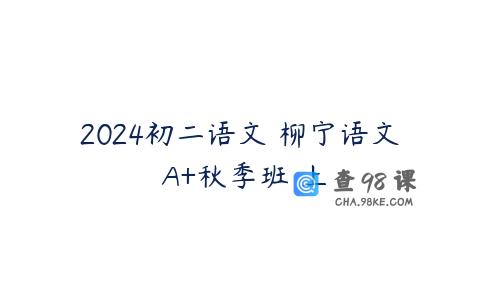 2024初二语文 柳宁语文 A+秋季班 上