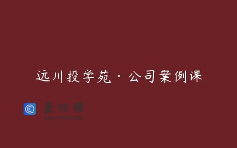 远川投学苑·公司案例课