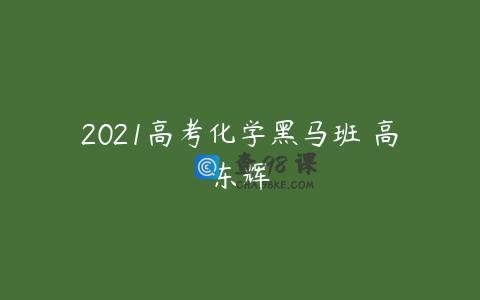 2021高考化学黑马班 高东辉