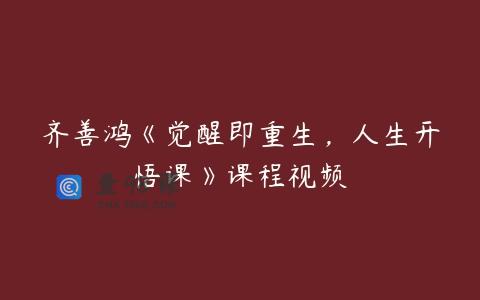 齐善鸿《觉醒即重生，人生开悟课》课程视频