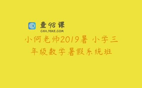 小何老师2019暑 小学三年级数学暑假系统班