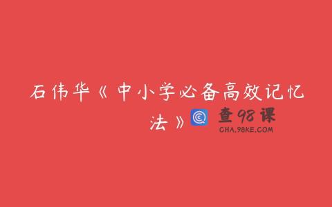 石伟华《中小学必备高效记忆法》