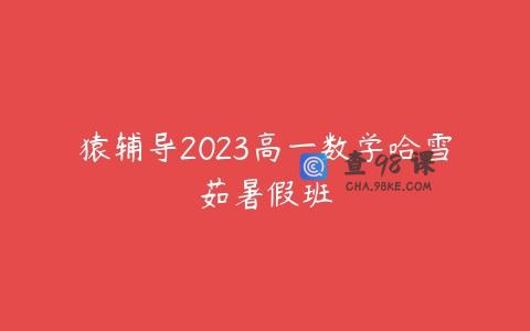 猿辅导2023高一数学哈雪茹暑假班