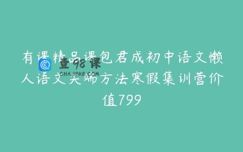 有课精品课包君成初中语文懒人语文尖端方法寒假集训营价值799