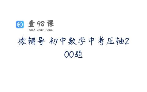 猿辅导 初中数学中考压轴200题