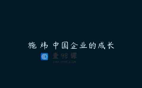 施 炜 中国企业的成长