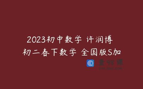 2023初中数学 许润博 初二春下数学 全国版S加
