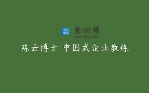 陈云博士 中国式企业教练