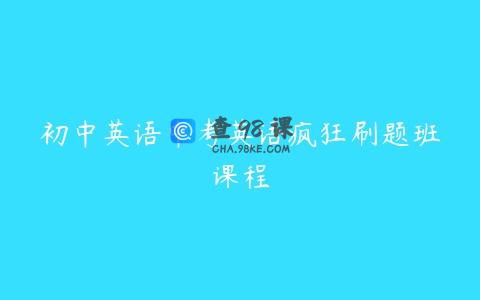 初中英语中考英语疯狂刷题班课程