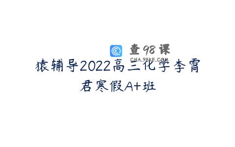 猿辅导2022高三化学李霄君寒假A+班