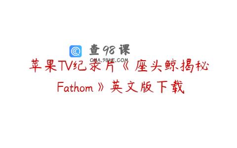 苹果TV纪录片《座头鲸揭秘 Fathom》英文版下载