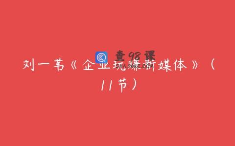 刘一苇《企业玩赚新媒体》（11节）