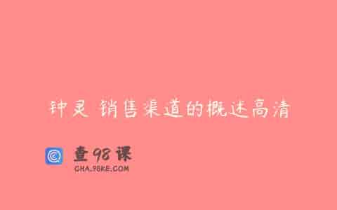 钟灵 销售渠道的概述高清