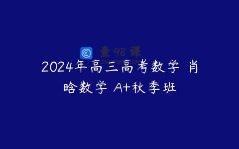 2024年高三高考数学 肖晗数学 A+秋季班