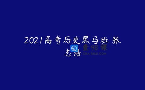2021高考历史黑马班 张志浩