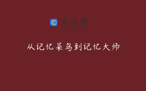 从记忆菜鸟到记忆大师