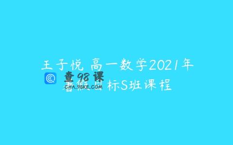 王子悦 高一数学2021年暑假目标S班课程