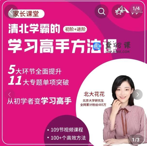 北大花花学习高手方法初阶+进阶139节课