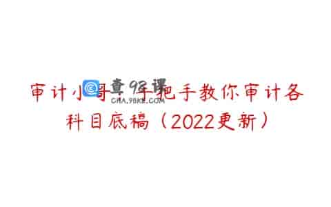 审计小哥：手把手教你审计各科目底稿（2022更新）
