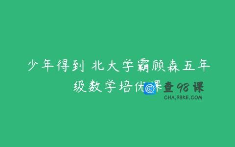 少年得到 北大学霸顾森五年级数学培优课