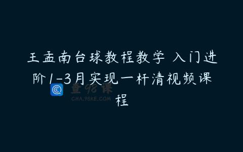 王孟南台球教程教学 入门进阶1-3月实现一杆清视频课程