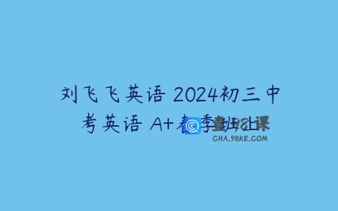 刘飞飞英语 2024初三中考英语 A+春季班上