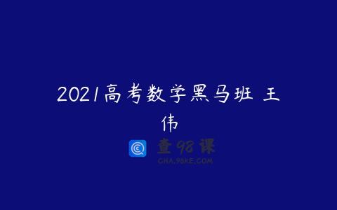 2021高考数学黑马班 王伟