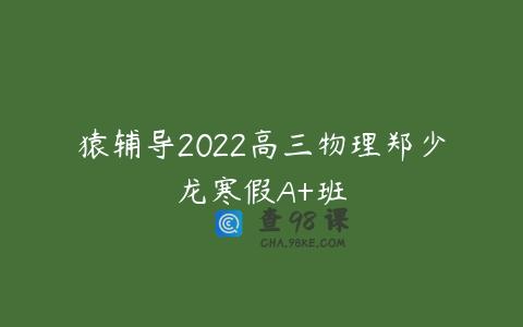 猿辅导2022高三物理郑少龙寒假A+班