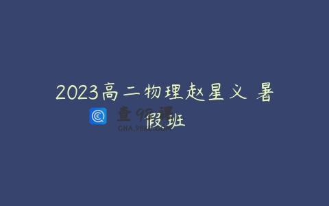 2023高二物理赵星义 暑假班
