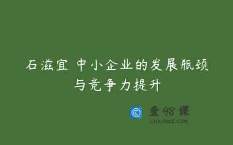 石滋宜 中小企业的发展瓶颈与竞争力提升